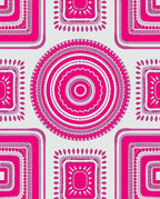 Vibrant Pink Geometric Pattern Design Rug