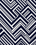 Modern Navy White Geometric Pattern Rug