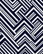 Modern Navy White Geometric Pattern Rug