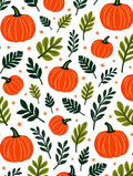Autumn Orange Pumpkin Foliage Scatter Rug