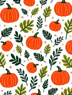 Autumn Orange Pumpkin Foliage Scatter Rug