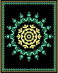 Mandala Yellow Mint Border Rug