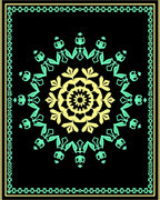 Mandala Yellow Mint Border Rug