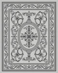 Intricate Scrollwork Oval Medallion Design Rug