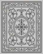 Intricate Scrollwork Oval Medallion Design Rug
