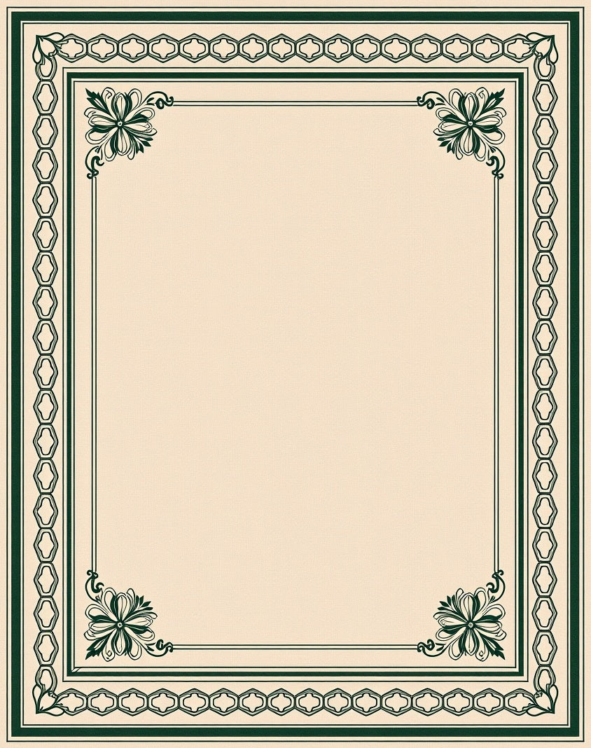 Classic Floral Geometric Border Design Rug