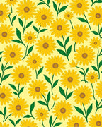 Cheerful Yellow Daisy Floral Pattern Rug