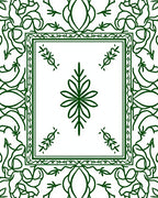 Green Floral Medallion Bordered Design Rug