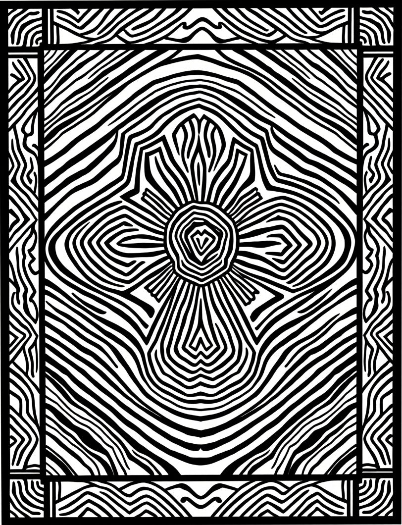 Bold Black and White Abstract Pattern Rug