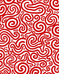 Crimson White Scroll Swirls Rug