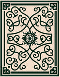 Elegant Scrollwork And Starburst Pattern Rug