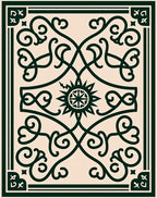 Elegant Scrollwork And Starburst Pattern Rug