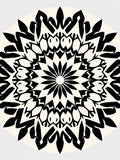 Striking Black White Mandala Motif Rug