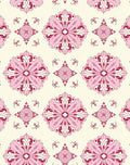 Traditional Pink Floral Scroll Pattern Rug
