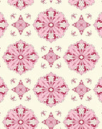 Traditional Pink Floral Scroll Pattern Rug