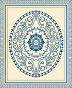 Circular Ink Mandala Pattern Rug