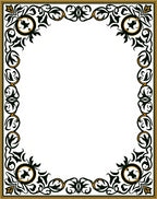 Ornate Black Gold Floral Scrollwork Rug
