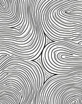 Abstract Black White Wavy Contour Rug