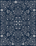 Ornate Floral Scrolling Vine Design Rug