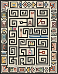 Bold Geometric Maze Pattern Rug