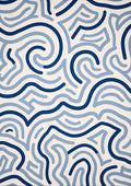 Abstract Blue Swirls Pattern Rug