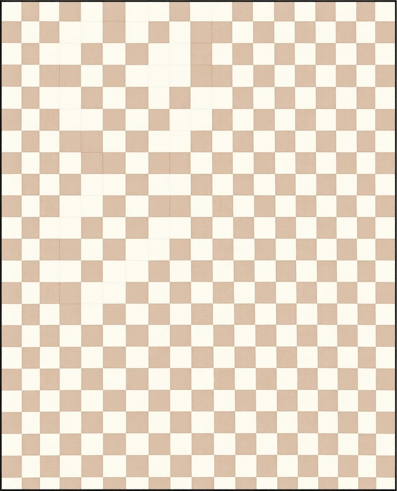 Classic Checkerboard Pattern Tan Rug