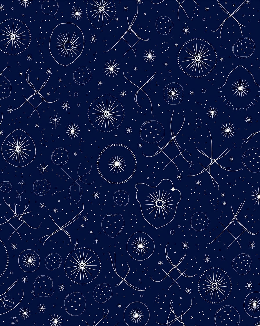 Celestial Starburst Dot Pattern Rug