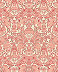 Elegant Red Swirls Floral Motif Rug