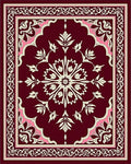 Elegant Floral Medallion Border Rug