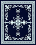 Ornate White Floral Classic Pattern Rug