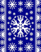Bold Blue Snowflake Winter Collection Rug