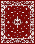 Crimson Floral Damask Patterned Rug