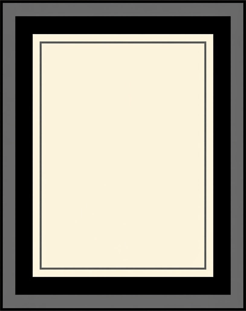 Minimalist Cream Black 3-Stripe Border Rug