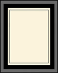 Minimalist Cream Black 3-Stripe Border Rug