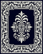 Ornate Floral Damask Pattern Rug