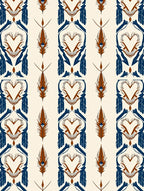 Majestic Feather Heart Pattern Design Rug