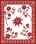 Red Rose Floral Art Rug