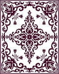 Regal Baroque Floral Damask Design Rug