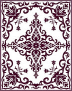 Regal Baroque Floral Damask Design Rug