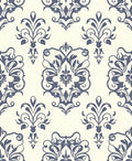Classic Damask Floral Scroll Pattern Rug