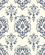 Classic Damask Floral Scroll Pattern Rug