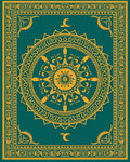 Golden Sun and Moon Mandala Rug