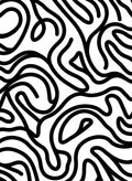 Abstract Black White Flowing Lines Rug