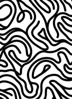 Abstract Black White Flowing Lines Rug