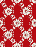 Ornate Floral Vines Red White Pattern Rug