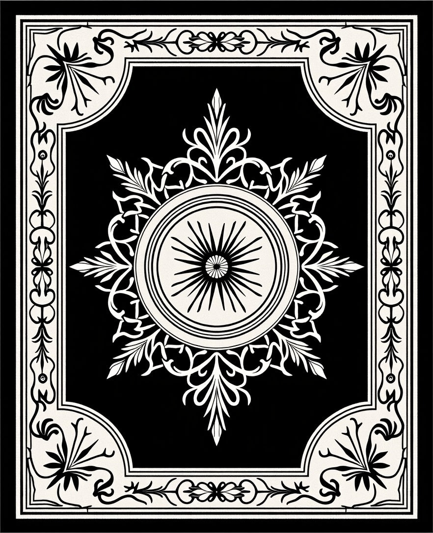 Classic Scrollwork Starburst Pattern Rug