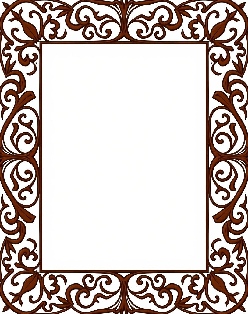 Ornate Floral Scrollwork Design Rug