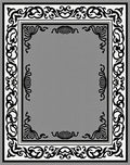 Ornate Floral Scroll Work Border Rug