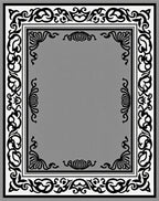 Ornate Floral Scroll Work Border Rug