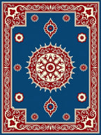 Intricate Ivory Red Floral Medallion Rug